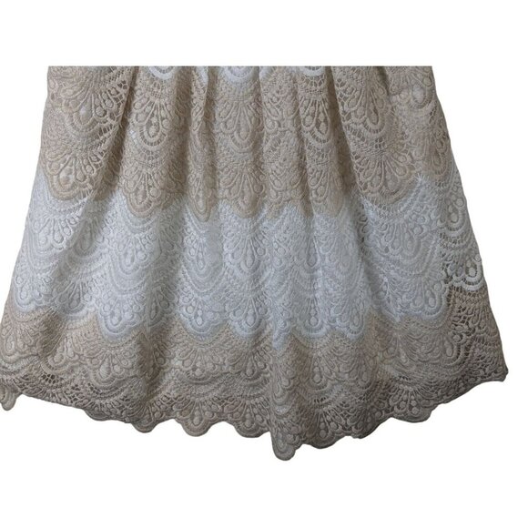 White House Black Market Women size 0 Dress Crochet Lace Overlay Belt Cruise NYC - Picture 4 of 11